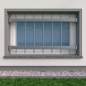 Preview: Fenstergitter abnehmbar 40x40mm / Höhe 500 - 899mm / 2 Gurte